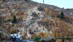 Hillside damaged by mining pollution above Queenstown